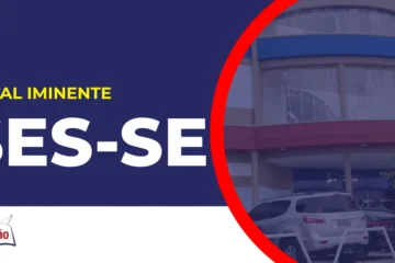Imagem com fundo azul divulgando o Concurso SES SE