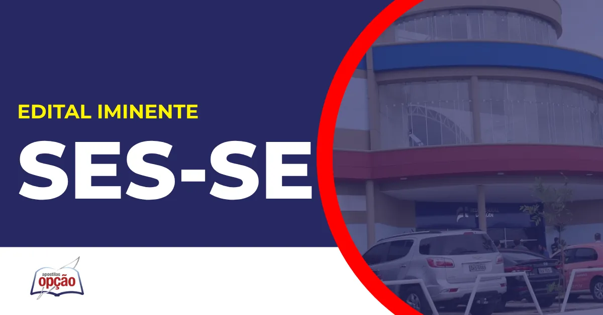 Imagem com fundo azul divulgando o Concurso SES SE