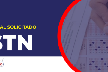 Imagem com fundo azul divulgando o Concurso STN