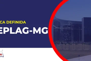 Imagem com fundo azul divulgando o Concurso Seplag MG