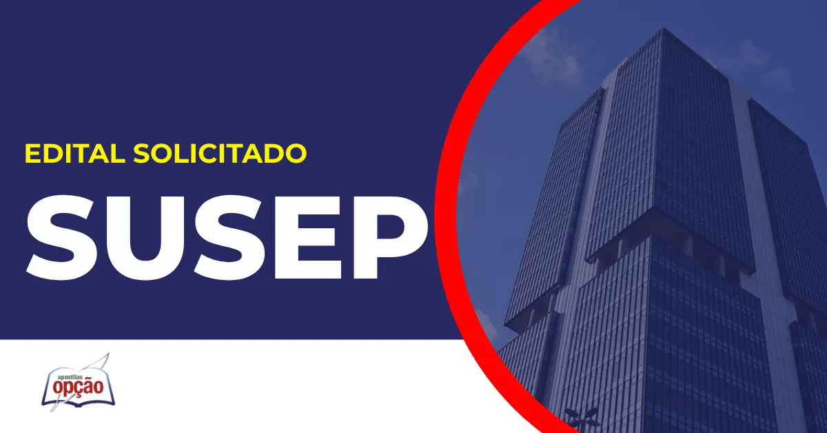 Imagem com fundo azul divulgando o Concurso Susep