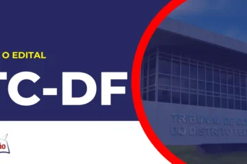 Imagem com fundo azul divulgando o Concurso TCDF 2026