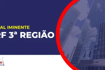 Imagem com fundo azul divulgando o Concurso TRF3