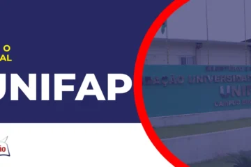 Imagem com fundo azul divulgando o Concurso Unifap