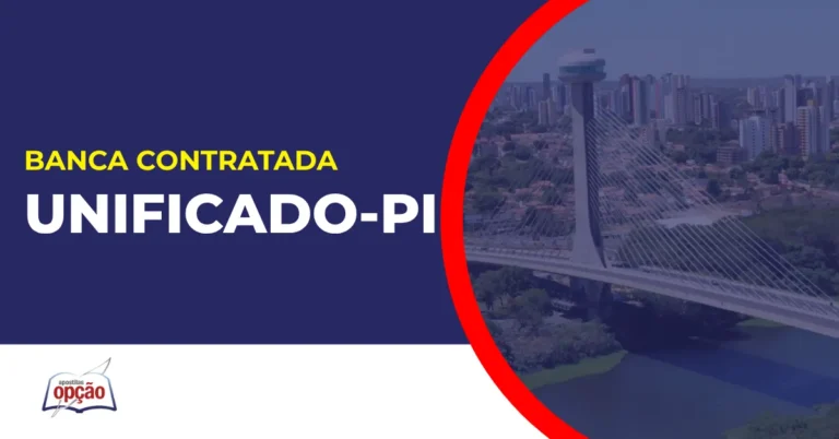 Imagem com fundo azul divulgando o Concurso Unificado Piauí
