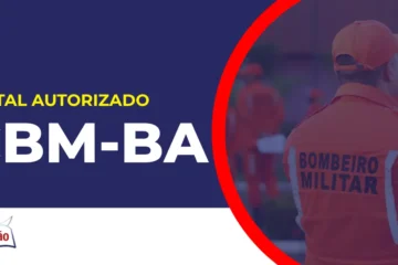 Imagem com fundo azul divulgando o Concurso Bombeiros BA