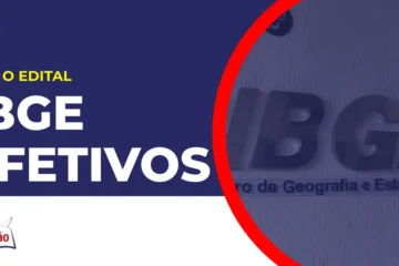 Imagem com fundo azul divulgando o Concurso IBGE Efetivos 2027