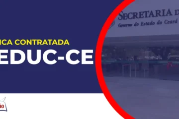 Imagem com fundo azul divulgando o Concurso Seduc CE
