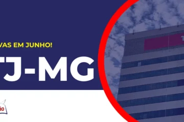 Imagem com fundo azul divulgando o Concurso TJMG