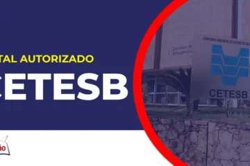 Imagem com fundo azul divulgando o Concurso Cetesb