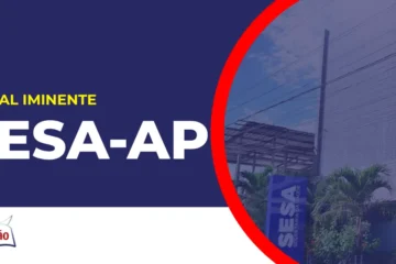 Imagem com fundo azul divulgando o Concurso Sesa AP