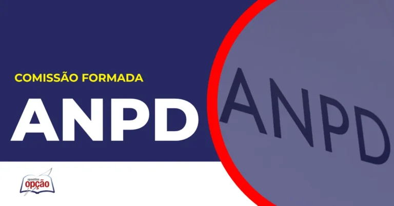 Imagem com fundo azul divulgando o Concurso ANPD
