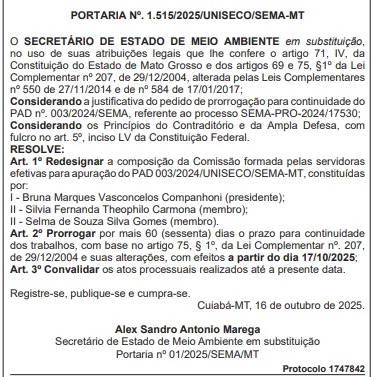 Concurso Sema MT: Comissão formada