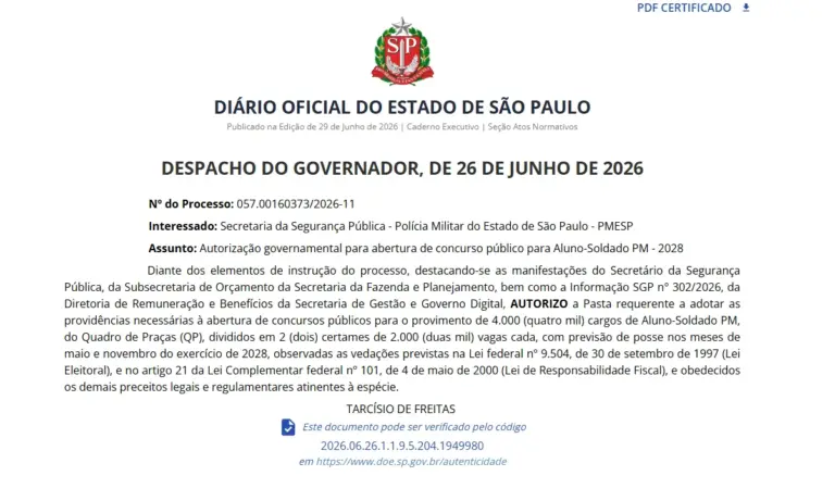 Concurso PM SP Soldado: Editais autorizados somam 4.000 vagas!