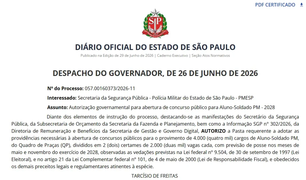 Concurso PM SP 2027