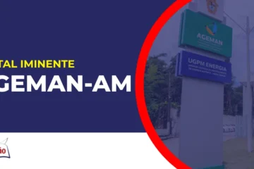 Imagem com fundo azul divulgando o Concurso Ageman AM