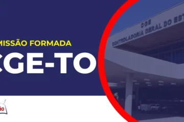 Imagem com fundo azul divulgando o Concurso CGE TO