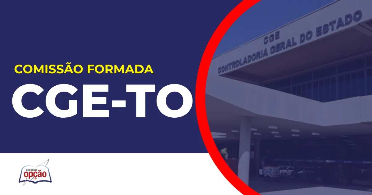 Imagem com fundo azul divulgando o Concurso CGE TO