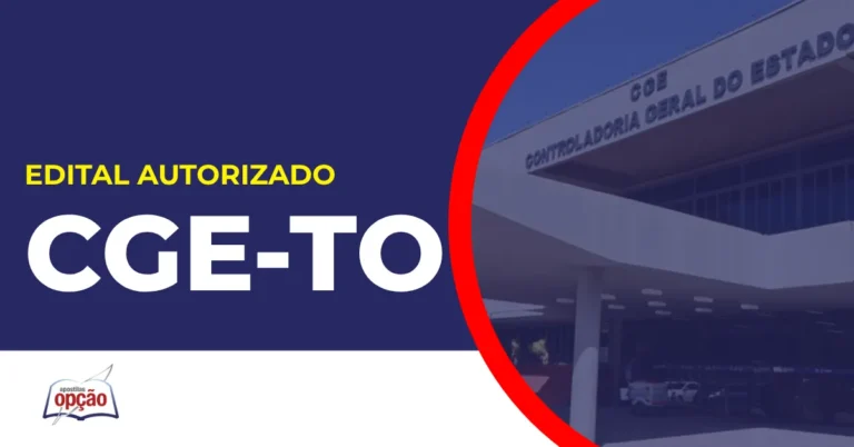 Imagem com fundo azul divulgando o Concurso CGE TO