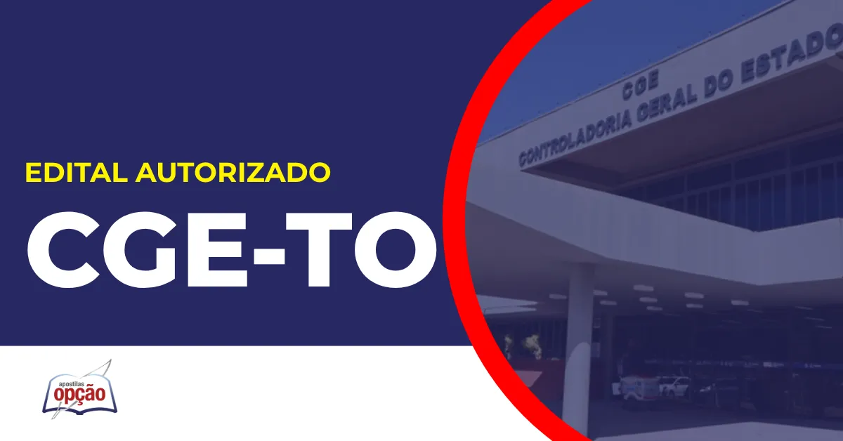 Imagem com fundo azul divulgando o Concurso CGE TO
