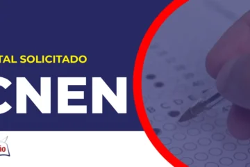 Imagem com fundo azul divulgando o Concurso CNEN