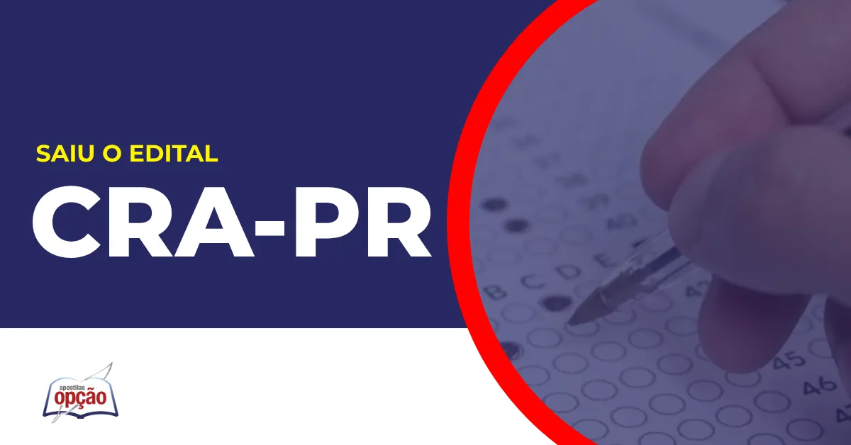 Imagem com fundo azul divulgando o Concurso CRA PR