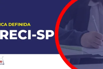 Imagem com fundo azul divulgando o Concurso Creci SP