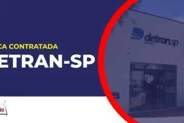 Imagem com fundo azul divulgando o Concurso Detran SP 2026