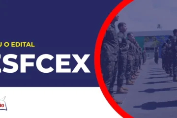 Imagem com fundo azul divulgando o Concurso EsFCEx 2027