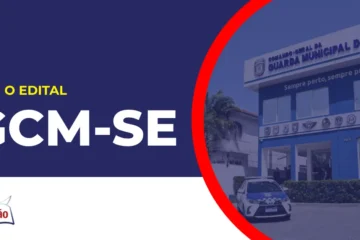 Imagem com fundo azul divulgando o Concurso Guarda de Aracaju SE