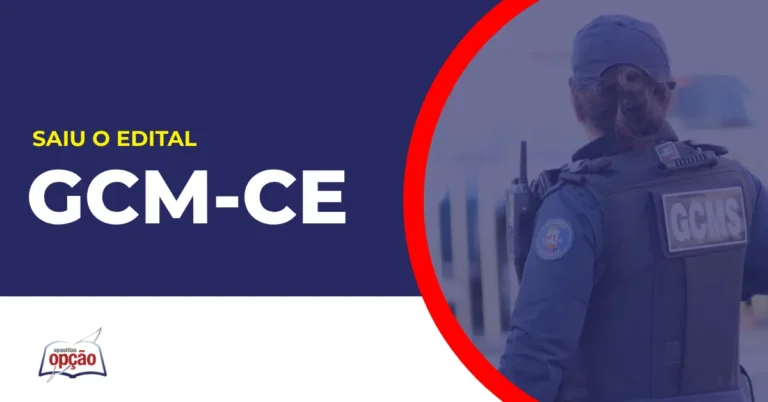 Imagem com fundo azul divulgando o Concurso Guarda de Sobral CE