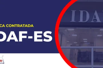 Imagem com fundo azul divulgando o Concurso IDAF ES