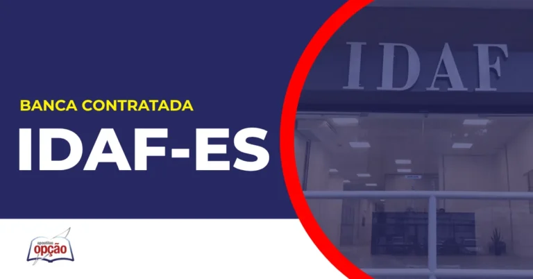 Imagem com fundo azul divulgando o Concurso IDAF ES