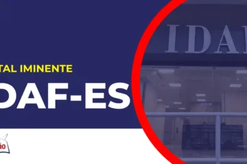 Imagem com fundo azul divulgando o Concurso IDAF ES