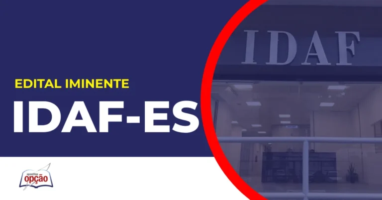 Imagem com fundo azul divulgando o Concurso IDAF ES