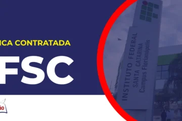 Imagem com fundo azul divulgando o Concurso IFSC