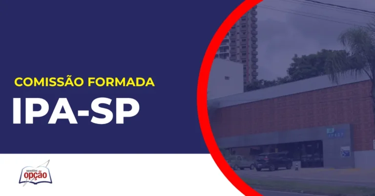 Imagem com fundo azul divulgando o Concurso IPA SP