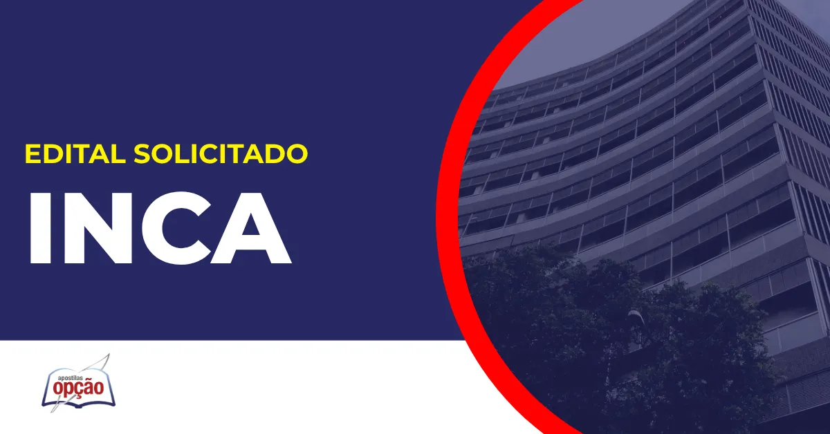 Imagem com fundo azul divulgando o Concurso Inca