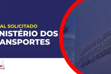 Imagem com fundo azul divulgando o Concurso Ministério dos Transportes