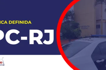 Imagem com fundo azul divulgando o Concurso PC RJ 2026