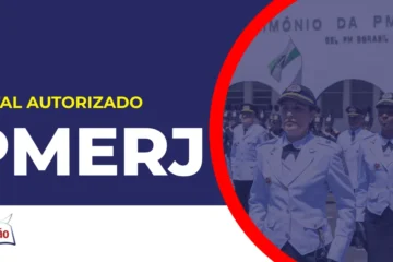 Imagem com fundo azul divulgando o Concurso PMERJ