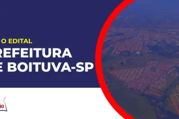 Imagem com fundo azul divulgando o Concurso Prefeitura de Boituva SP
