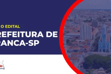 Imagem com fundo azul divulgando o Concurso Prefeitura de Franca SP