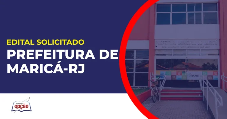 Imagem com a prefeitura de Maricá divulgando o Concurso Prefeitura de Maricá RJ