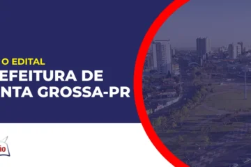 Imagem com fundo azul divulgando o Concurso Prefeitura de Ponta Grossa PR