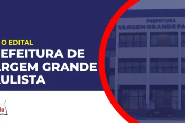 Imagem com fundo azul divulgando o Concurso Prefeitura de Vargem Grande Paulista