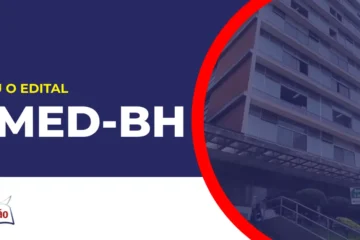 Imagem com fundo azul divulgando o Concurso SMED BH