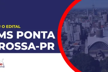 Imagem com fundo azul divulgando o Concurso SMS Ponta Grossa PR