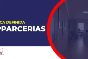 Imagem com fundo azul divulgando o Concurso SP Parcerias