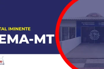 Imagem com fundo azul divulgando o Concurso Sema MT